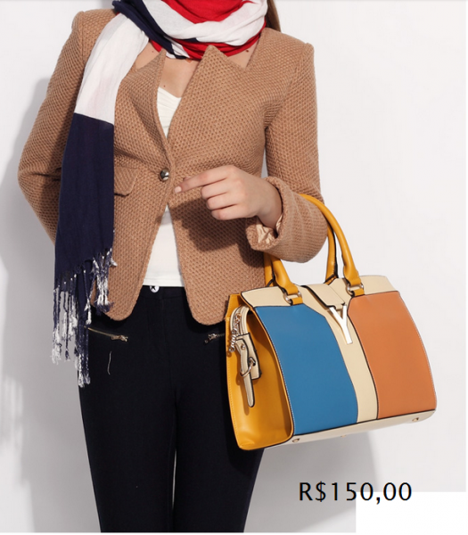 O projeto da forma breve Vintage Fashion Color block bolsa